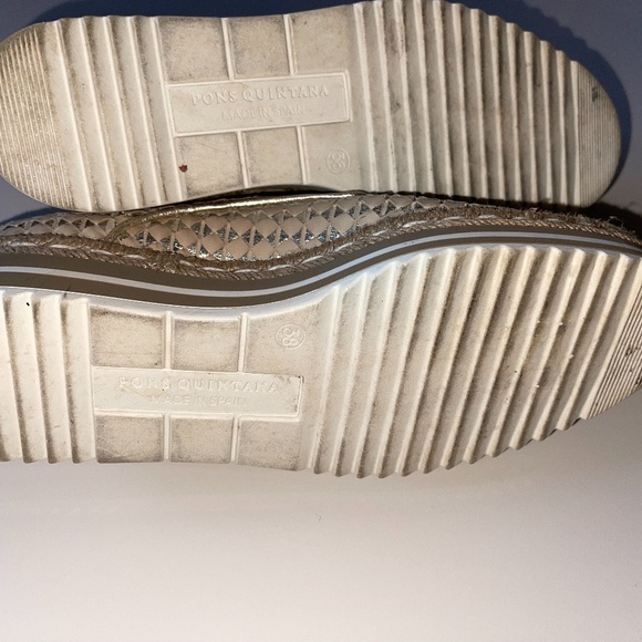 PONS QUINTANA Gold/Neutral Espadrille/Loafer Size 38 - Picture 5 of 5